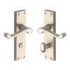 Project Hardware Door Handle for Bathroom Malvern Design Satin Nickel finish