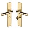 Heritage Brass Octave Bathroom Set Door Handle on 200mm Plate Polished Brass finish