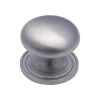 Heritage Brass Cabinet Knob Victorian Round Design with base 48mm Satin Chrome finish