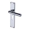 Heritage Brass Octave Euro Profile Door Handle on 200mm Plate Polished Chrome finish