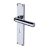 Heritage Brass Octave Lever Lock Door Handle on 200mm Plate Polished Chrome finish