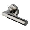 Heritage Brass Door Handle Lever on Rose Bauhaus Design Polished Nickel Finish