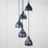 Hammered Brass Brindley Cluster Pendant in Dusk