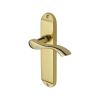 Heritage Brass Door Handle Lever Latch Algarve Design Polished Brass finish