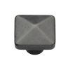 Rustic Dark Bronze Cabinet Knob Square Pyramid Design 32mm