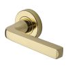 Alessa Door Handle on Round Rose Polished Brass finish