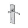 Heritage Brass Door Handle Lever Lock Sophia Design Satin Chrome finish