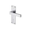 Heritage Brass Door Handle Lever Lock Metro Design Polished Chrome finish