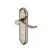 Heritage Brass Door Handle Lever Lock Sandown Design Mercury finish