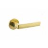 Tupai Exclusivo 5S Line Portel Lever Door Handle on 5mm Slimline Round Rose - Raw Brass