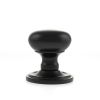 Old English Harrogate Solid Brass Mushroom Mortice Knob on Concealed Fix Rose - Matt Black