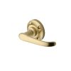 Heritage Brass Door Handle Lever on Rose Windsor Design Satin Brass Finish