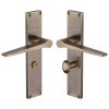 Heritage Brass Gio Bathroom Set Door Handle on 200mm Plate Antique Brass finish