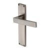 Heritage Brass Delta Hammered Lever Latch Door Handle on 200mm Plate Satin Nickel finish