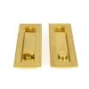 Polished Brass 175mm Art Deco Rectangular Pull - Privacy Set