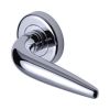 Sorrento Door Handle Lever Latch on Round Rose Goccia Design Polished Chrome finish