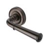 Heritage Brass Door Handle Lever Latch on Round Rose Colonial Design Matt Bronze finish