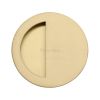 Round Half Moon Flush Pull Satin Brass finish