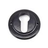 Black Round Euro Escutcheon (Plain Rose)