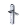 Sorrento Door Handle Euro Profile Plate Atlanta Design Satin Chrome finish