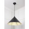 Smooth Brass Hockley Pendant in Elan Black