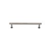 Heritage Brass Cabinet Pull Partial Knurled Design with 16mm Rose 96mm CTC Polished Nickel finish