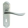 Lytham Lever On Lock Backplate - Dual Finish-Satin/Polished Chrome