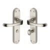 Heritage Brass Door Handle for Bathroom Gloucester Design Satin Nickel finish