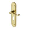 Project Hardware Door Handle for Euro Profile Plate Kensington Design Polished Brass finish