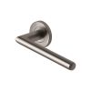 Steel Line Door Handle Lever Latch on Round Rose Tubular Design Satin Stainless Steel finish