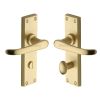 Heritage Brass Door Handle for Bathroom Windsor Design Satin Brass finish