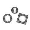 Black Round Euro Escutcheon (Square Rose)