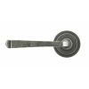 Pewter Avon Round Lever on Rose Set (Art Deco Rose) - Unsprung