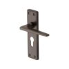 Heritage Brass Door Handle for Euro Profile Plate Kendal Design Matt Bronze finish