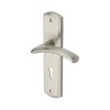 Heritage Brass Door Handle Lever Lock Centaur Design Satin Nickel finish