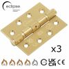 Eclipse PK854SBP - 102x76x3mm SBP Ball Bearing Hinge Grade 13 - (3 Pack) - Satin Brass