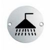 Signage Shower Symbol - Bright Stainless Steel