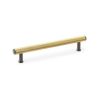 Alexander & Wilks - Crispin Dual Finish Knurled T-bar Cupboard Pull Handle - Satin Brass and Dark Bronze PVD - Centres 160mm