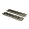 Pewter 250mm Art Deco Rectangular Pull - Privacy Set