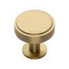 Heritage Brass Cabinet Knob Stepped Disc Design with Rose 32mm Satin Brass finish