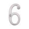 Heritage Brass Numeral 6 Face Fix 76mm (3") Satin Chrome finish