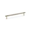 Alexander & Wilks - Brunel Knurled T-Bar Cupboard Handle - Satin Nickel - Centres 160mm