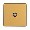 Eurolite Concealed 3mm 1 Gang TV Socket Satin Brass