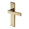 Heritage Brass Delta Hammered Lever Latch Door Handle on 200mm Plate Polished Brass finish