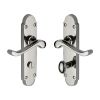 Heritage Brass Door Handle for Bathroom Savoy Design Polished Nickel finish