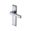 Heritage Brass Door Handle Euro Profile Atlantis Design Polished Chrome finish