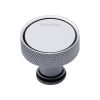 Heritage Brass Cabinet Knob Florence Knurled Design 32mm Polished Chrome finish