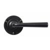 Padstow Lever Handle on Round Rose - Flat Black