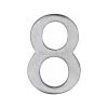 Heritage Brass Numeral 8 Self Adhesive 51mm (2") Satin Chrome finish