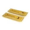 Polished Brass 175mm Art Deco Rectangular Pull - Privacy Set